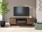 Mueble para TV Zadilyn de 72" con chimenea eléctrica
