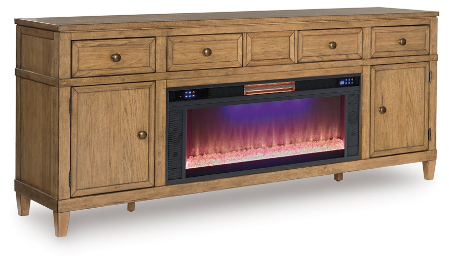 Mueble para TV Sharlance de 81" con chimenea eléctrica