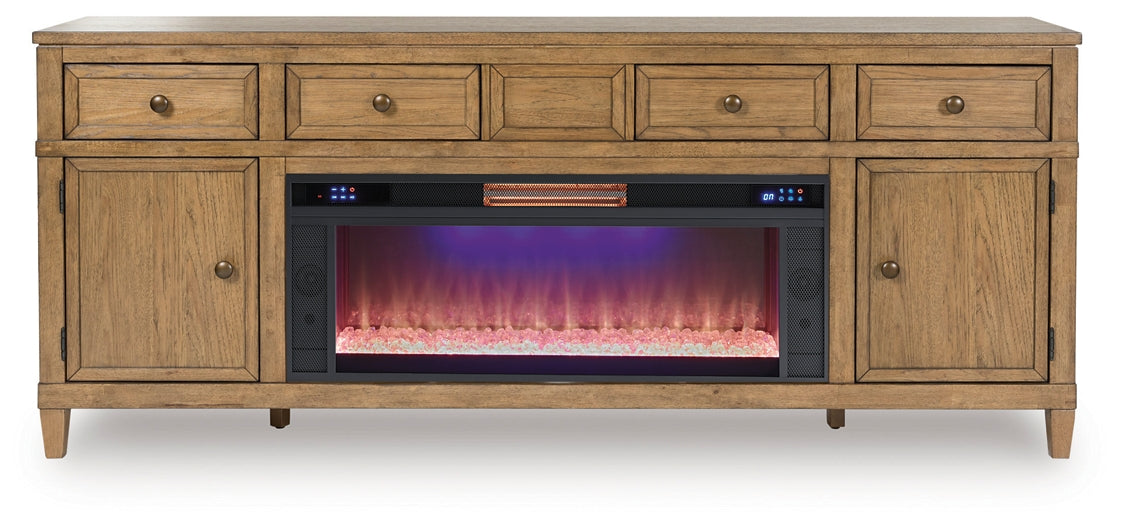 Mueble para TV Sharlance de 81" con chimenea eléctrica