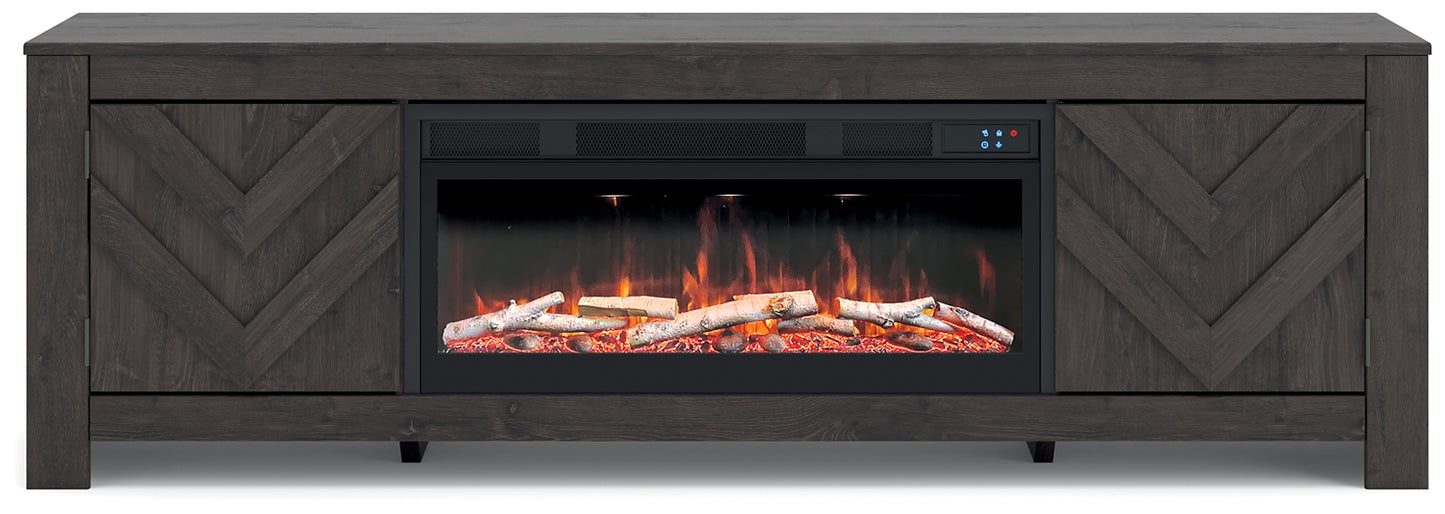 Mueble para TV Cayboni de 71" con chimenea eléctrica