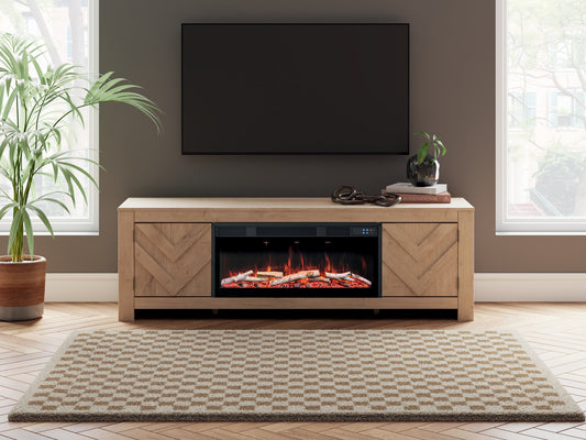 Mueble para TV Cayboni de 71" con chimenea eléctrica