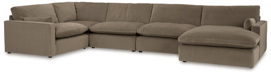 Seccional Sophie de 5 piezas con chaise longue