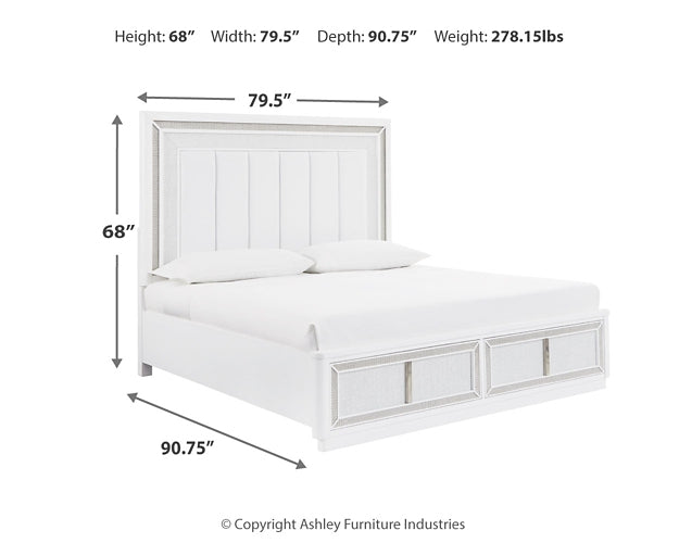 Cama con almacenaje tapizada Chalanna