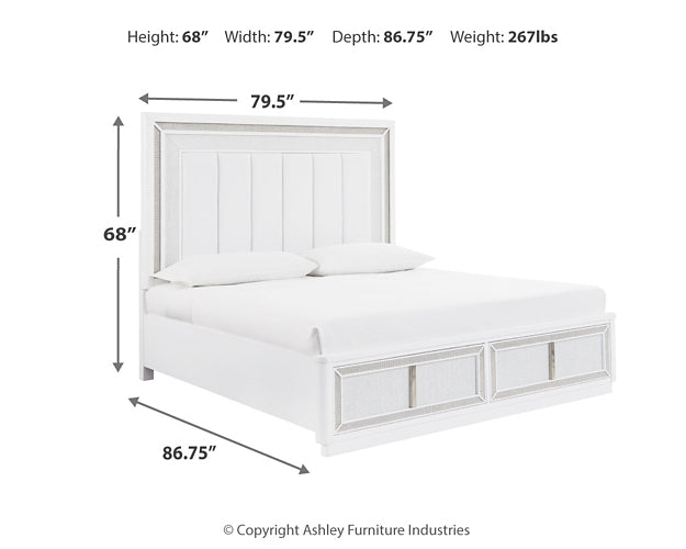 Cama con almacenaje tapizada Chalanna
