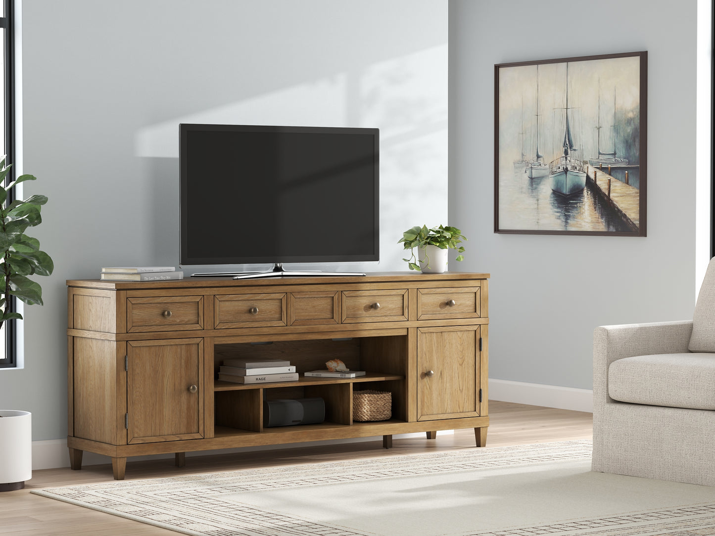 Mueble de TV Sharlance XL con opción de chimenea