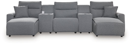 Seccional reclinable eléctrico ModMax II de 5 piezas con chaise longue