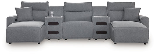 Seccional reclinable eléctrico ModMax II de 5 piezas con chaise longue