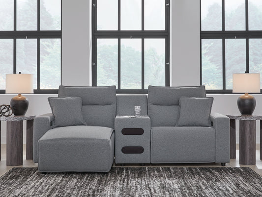 Seccional reclinable eléctrico de 3 piezas ModMax II con chaise longue
