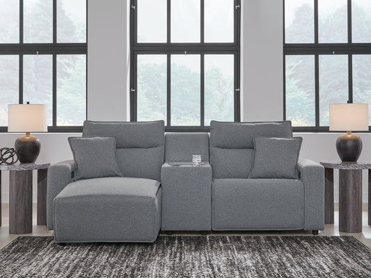 Seccional reclinable eléctrico de 3 piezas ModMax II con chaise longue