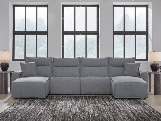 Seccional reclinable eléctrico ModMax II de 4 piezas con chaise longue
