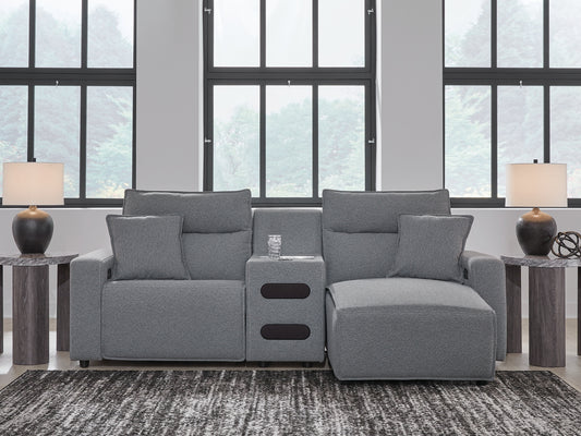 Seccional reclinable eléctrico de 3 piezas ModMax II con chaise longue