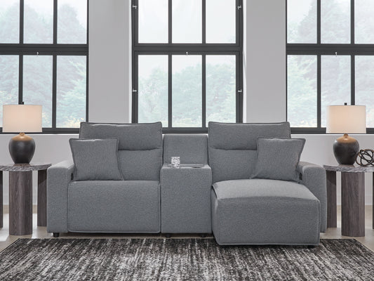 Seccional reclinable eléctrico de 3 piezas ModMax II con chaise longue