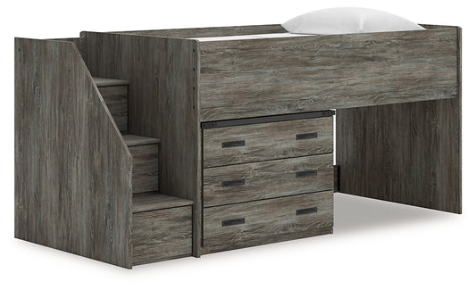 Cama alta individual Frandern con cajón de almacenamiento