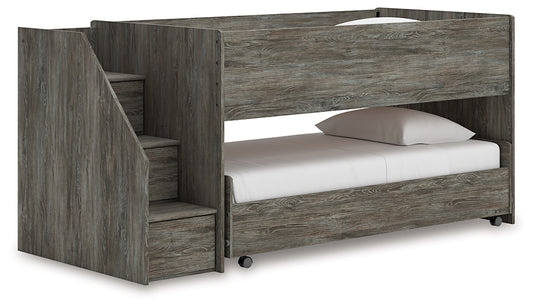 Cama alta individual Frandern sobre dos camas individuales