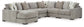 Seccional Aslan Court de 6 piezas con chaise longue