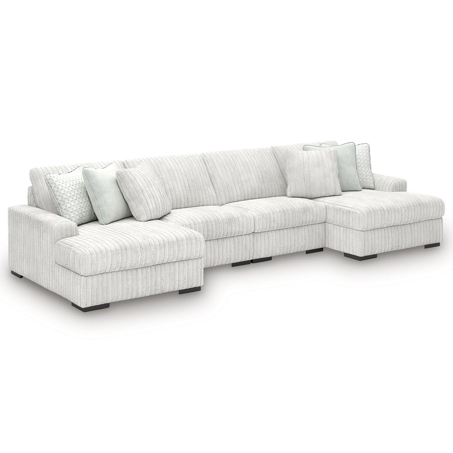 Estupendo seccional de 4 piezas con chaise longue doble