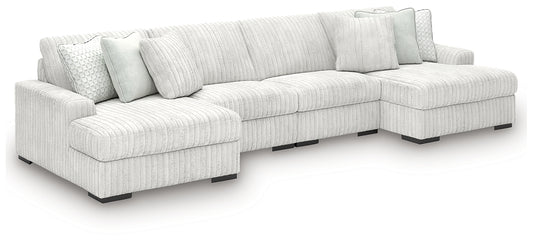 Estupendo seccional de 4 piezas con chaise longue doble