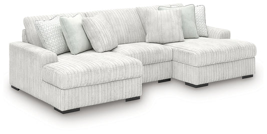 Estupendo sofá seccional de 3 piezas con chaise longue doble