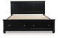 Cama California King con almacenamiento y paneles Lanolee