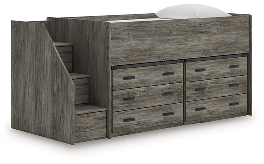 Cama alta individual Frandern con cajón de almacenamiento