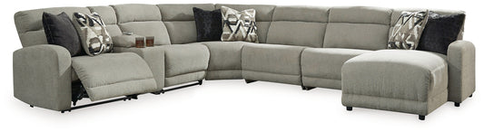 Colleyville - Seccional reclinable eléctrico de 7 piezas con chaise longue