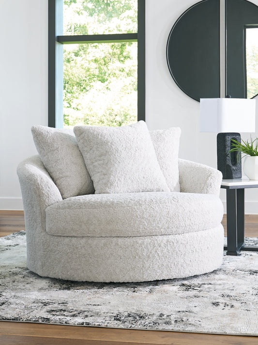 Sillón giratorio extragrande de felpa Cuddle