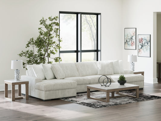 Estupendo seccional de 4 piezas con chaise longue doble