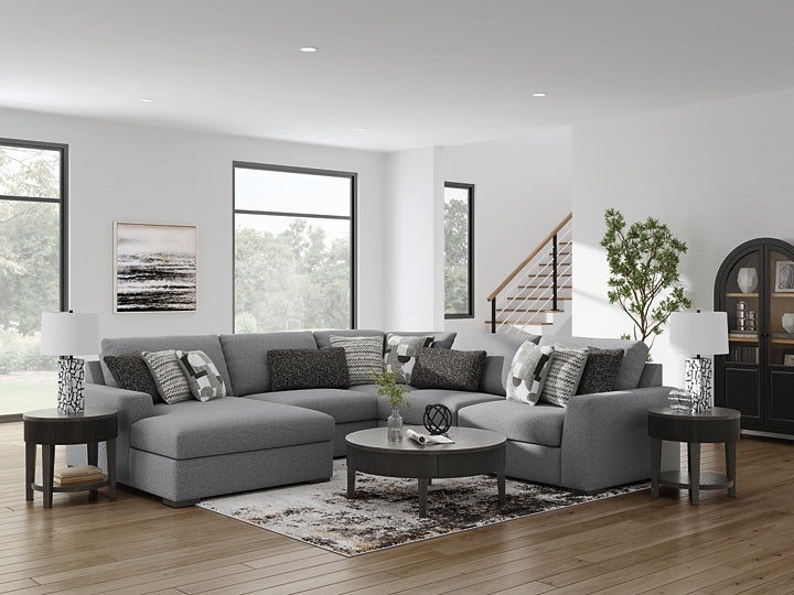 Seccional Bealton de 5 piezas con chaise longue