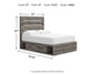 Graystorm Full Panel Bed with Storage with Mirrored Dresser