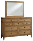 Sharlance California King Upholstered Panel Bed with Mirrored Dresser, Chest and Nightstand