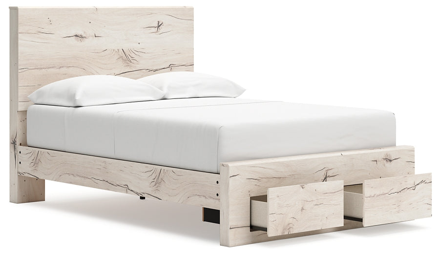 Lawroy Full Panel Storage Bed with Mirrored Dresser, Chest and Nightstand