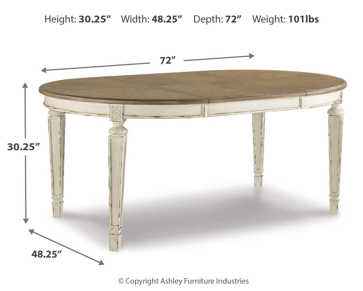 Mesa de comedor ovalada EXT Realyn