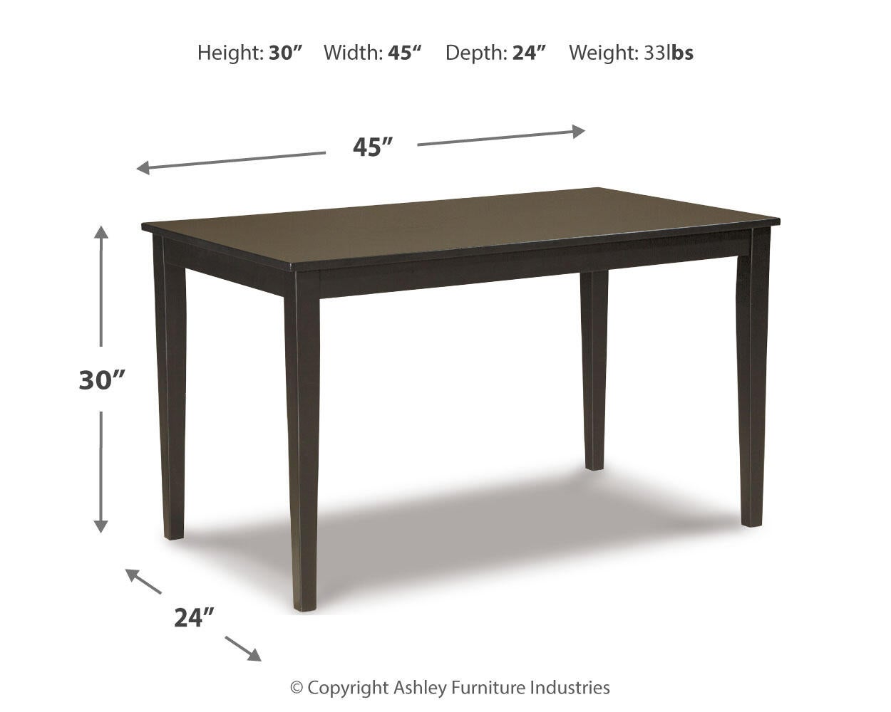 Ashley Express - Mesa de comedor rectangular Kimonte