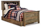 Cama librería individual Trinell con 1 cajón grande de almacenamiento