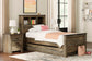 Cama librería individual Trinell con 1 cajón grande de almacenamiento