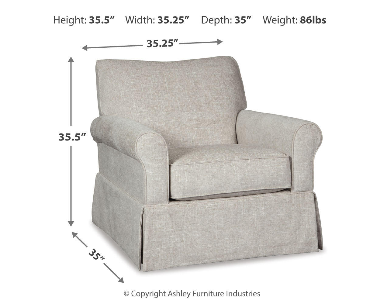 Sillón giratorio con acento deslizante Searcy