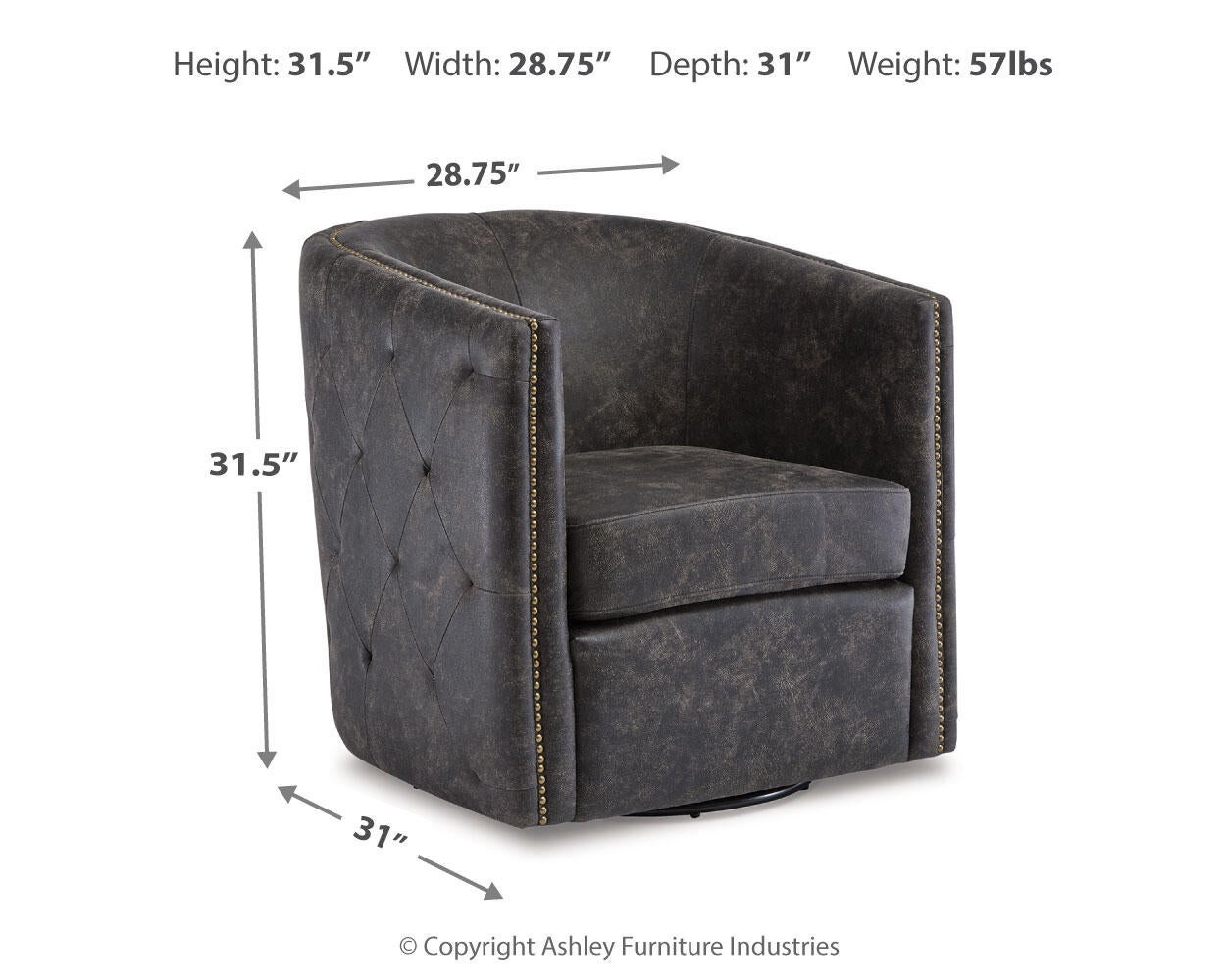 Ashley Express - Silla giratoria decorativa Brentlow