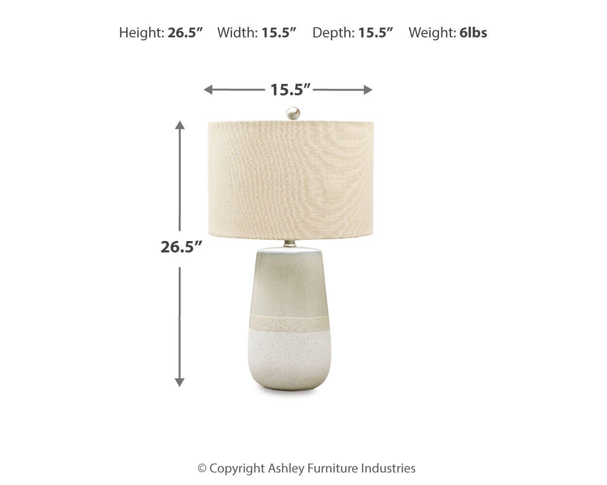 Ashley Express - Lámpara de mesa de cerámica Shavon (1 unidad)