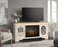 Mueble para TV Realyn de 74" con chimenea eléctrica