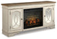 Mueble para TV Realyn de 74" con chimenea eléctrica