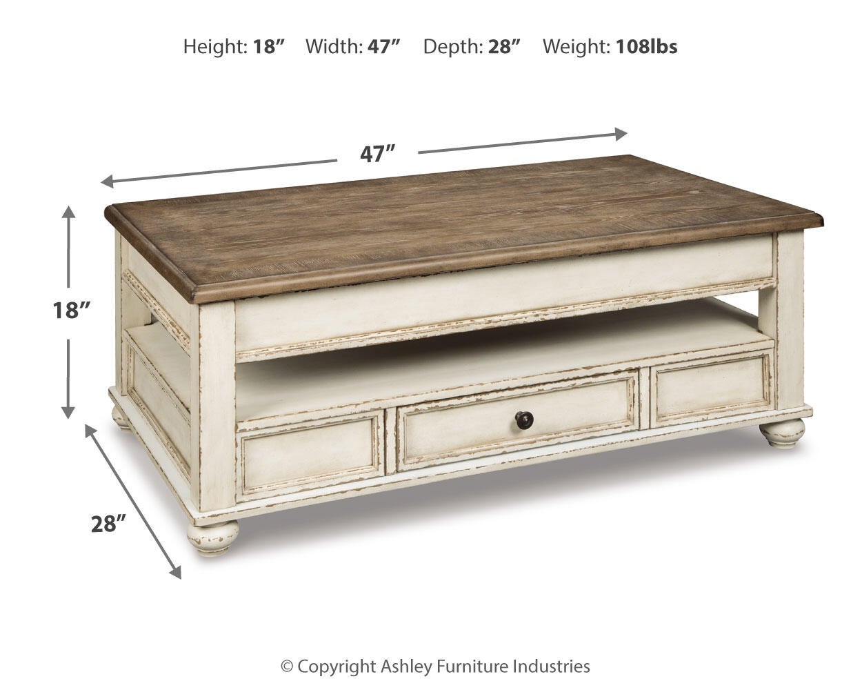 Ashley Express - Mesa de cóctel elevable Realyn