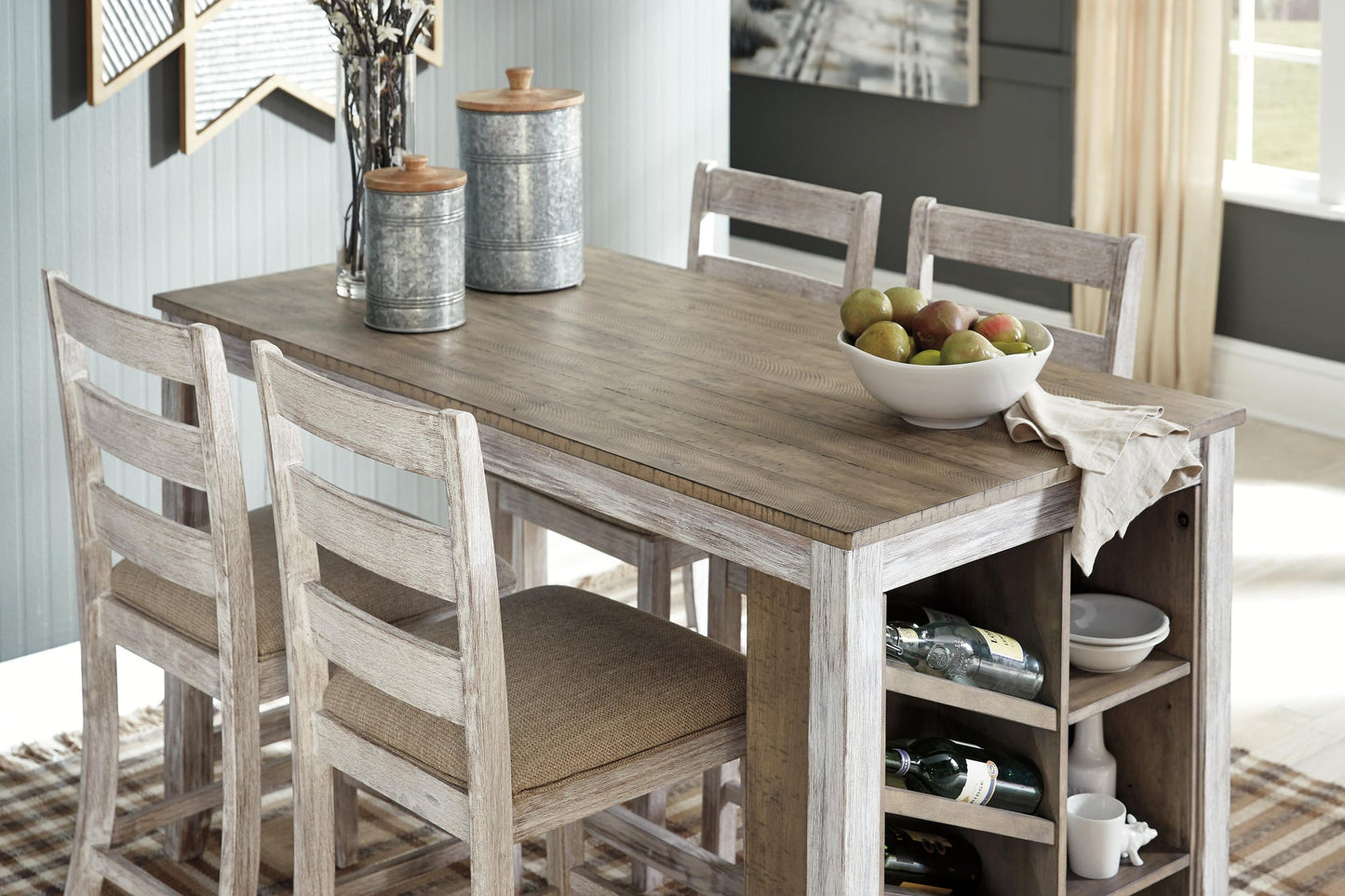 Ashley Express - Mesa de mostrador rectangular Skempton con almacenamiento