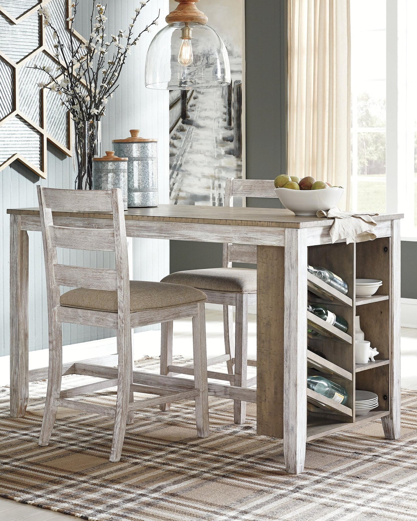 Ashley Express - Mesa de mostrador rectangular Skempton con almacenamiento