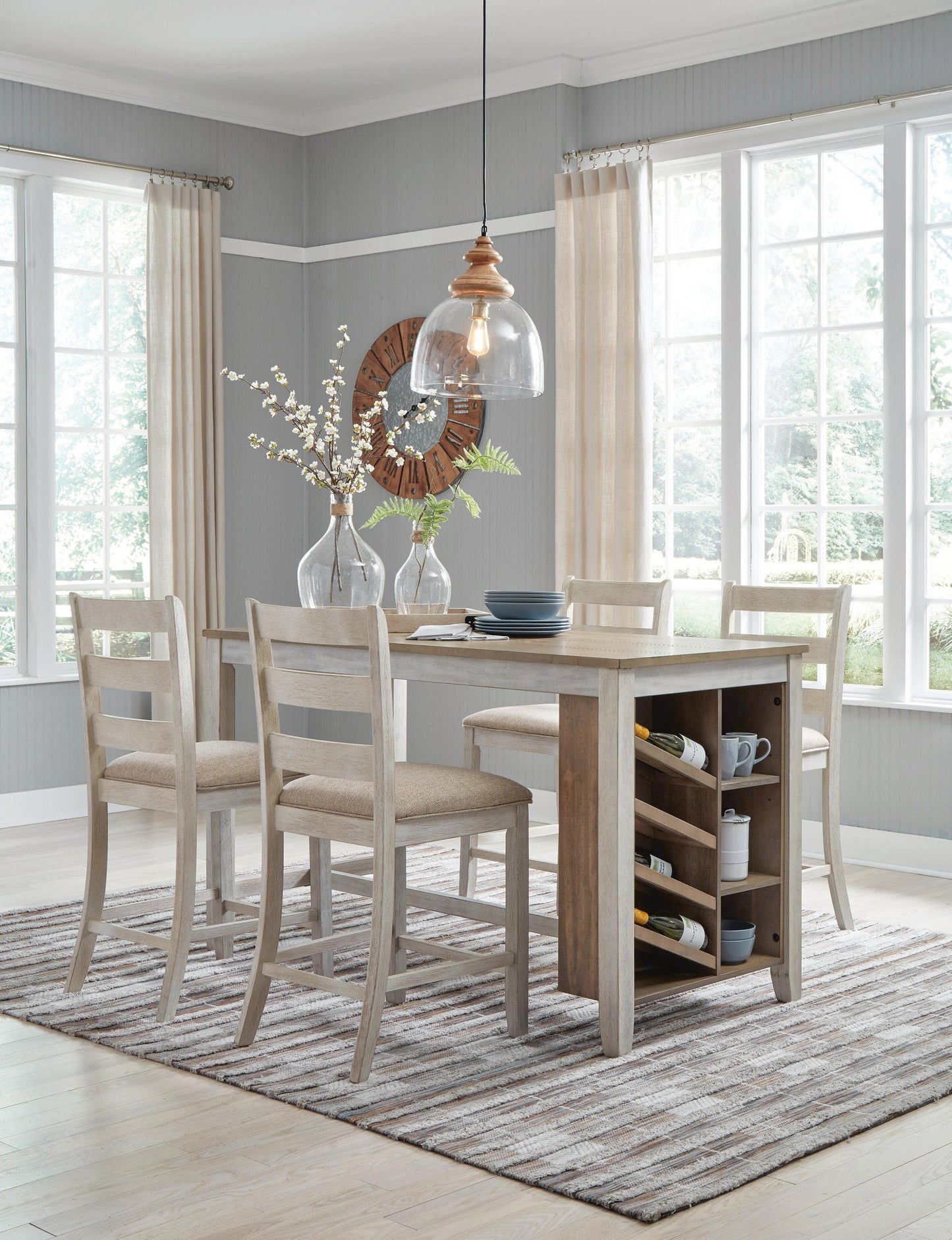 Ashley Express - Mesa de mostrador rectangular Skempton con almacenamiento