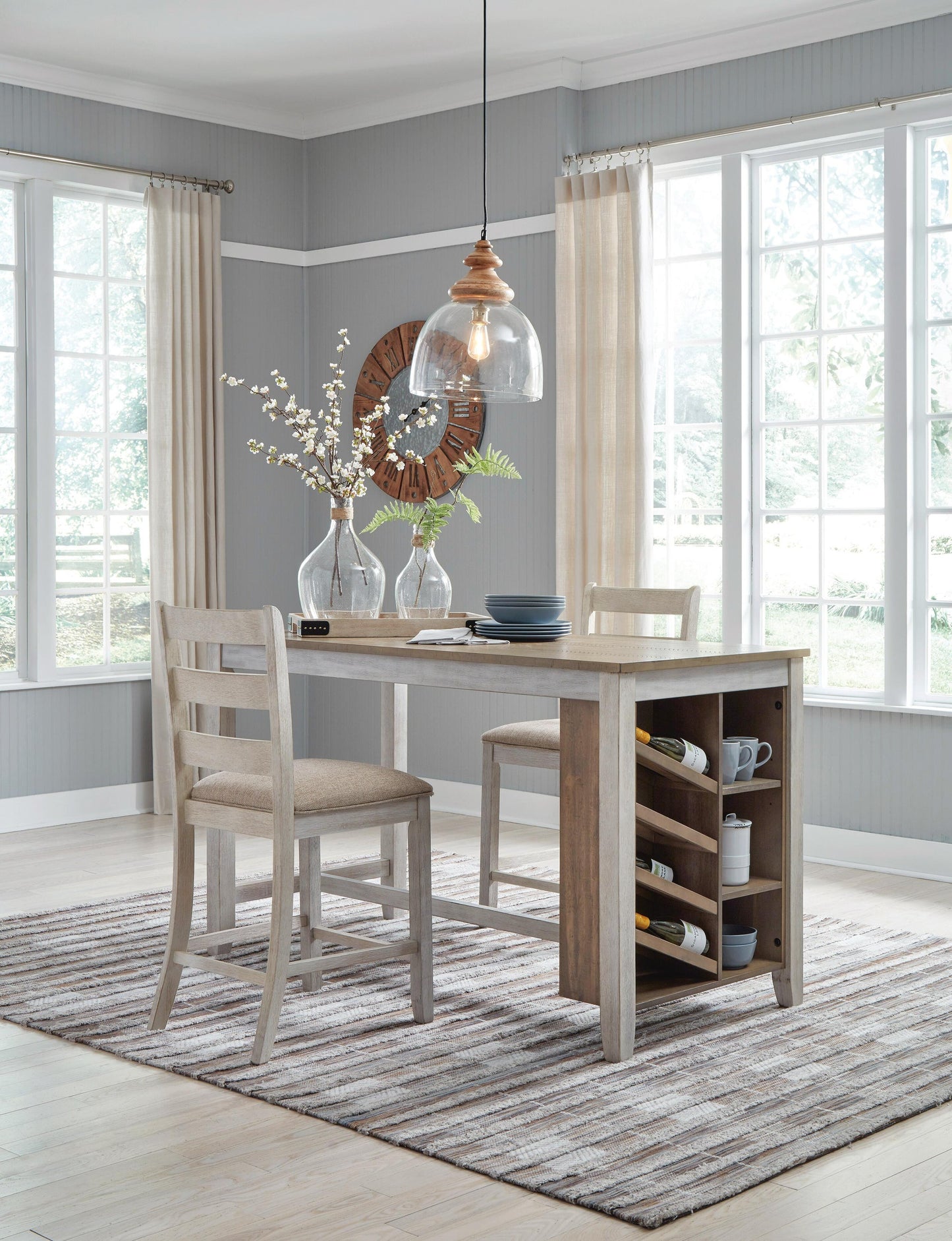 Ashley Express - Mesa de mostrador rectangular Skempton con almacenamiento