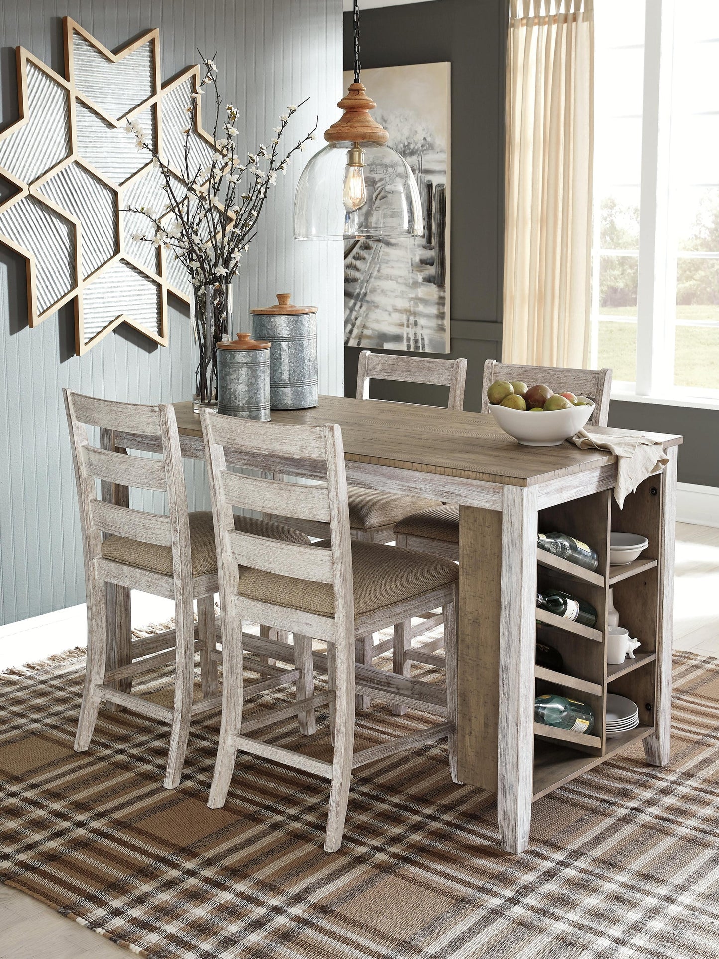 Ashley Express - Mesa de mostrador rectangular Skempton con almacenamiento