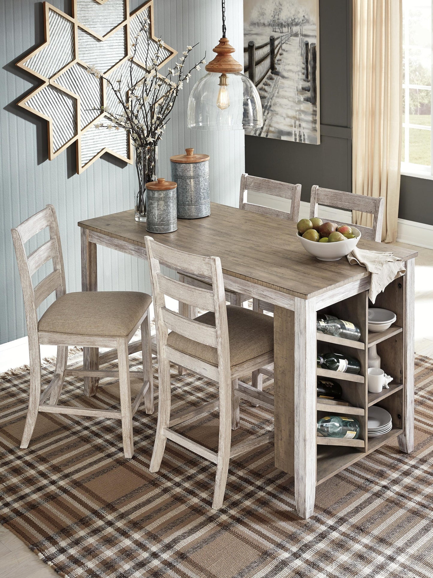 Ashley Express - Mesa de mostrador rectangular Skempton con almacenamiento