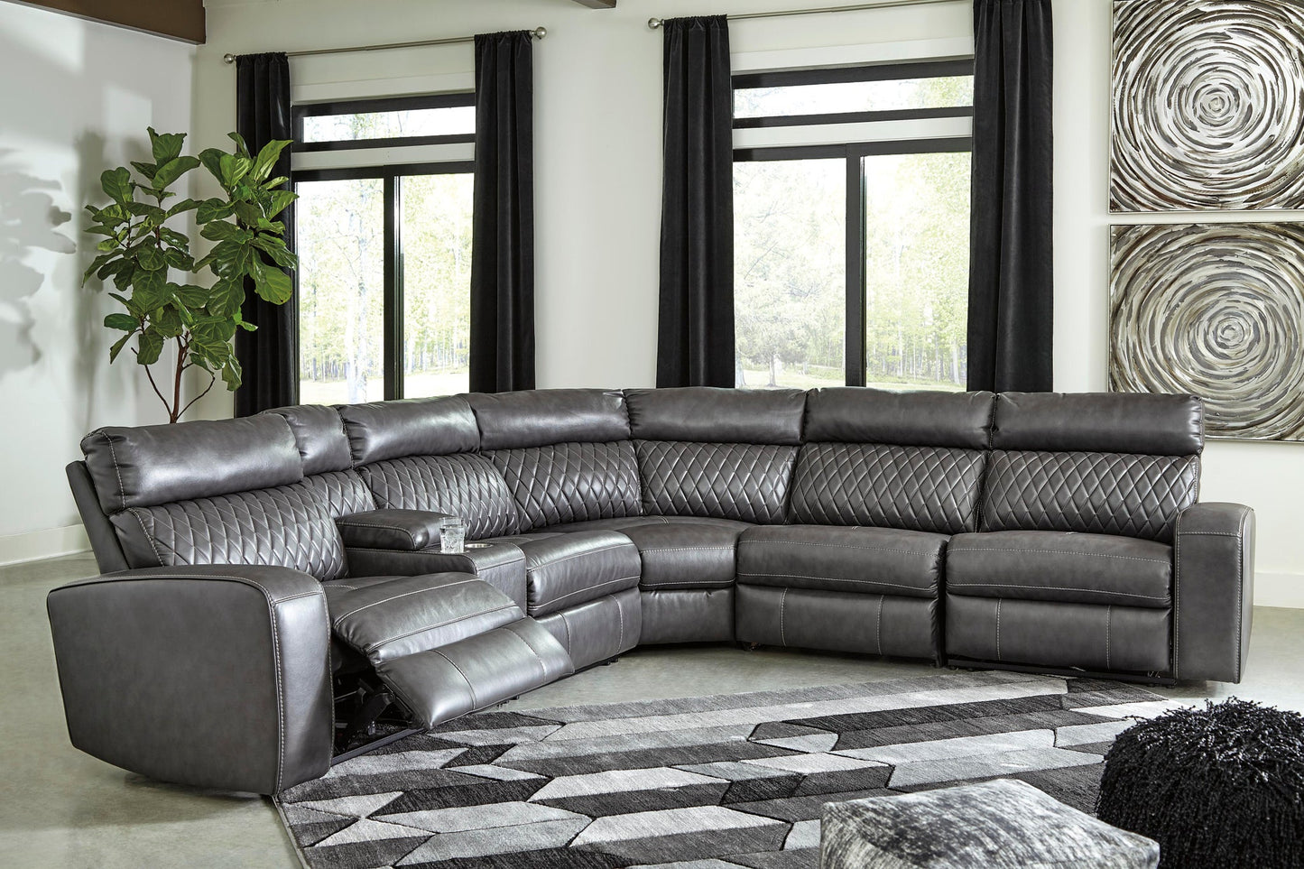 Seccional reclinable eléctrico Samperstone de 6 piezas