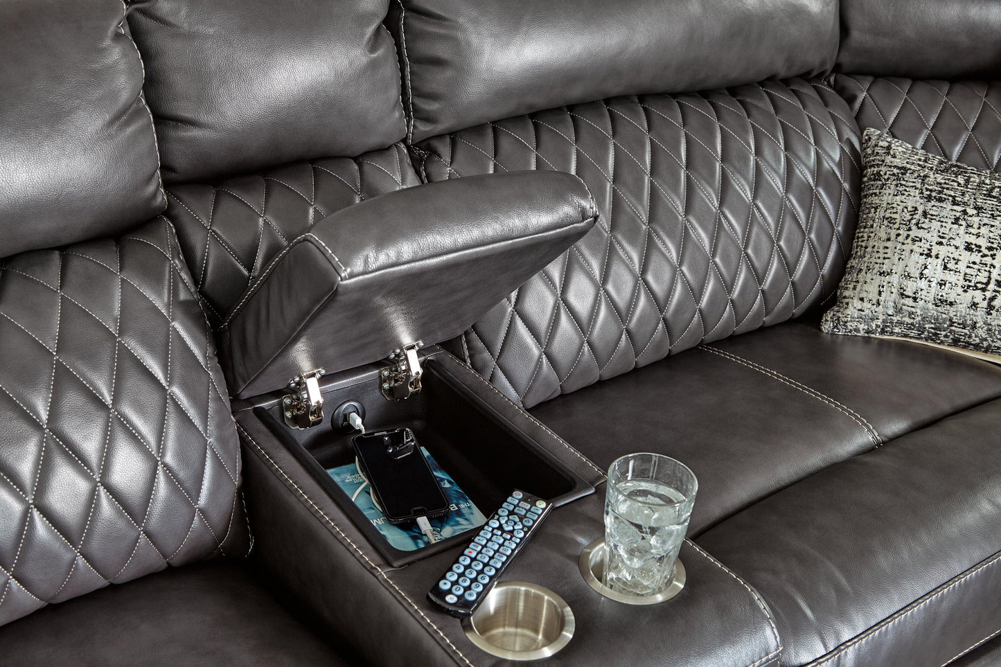 Seccional reclinable eléctrico Samperstone de 6 piezas