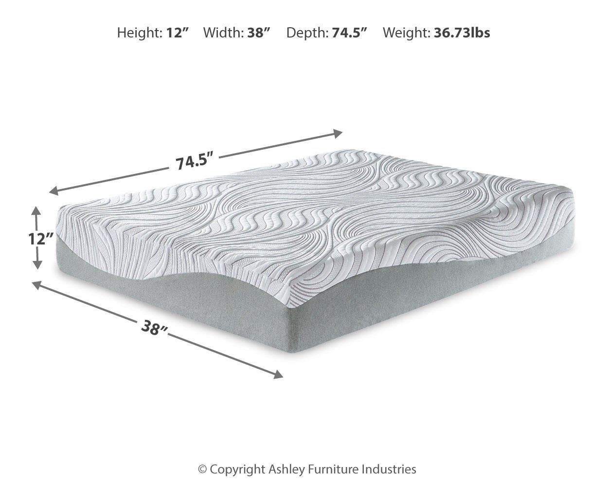 Ashley Express - Colchón de espuma viscoelástica de 30 cm